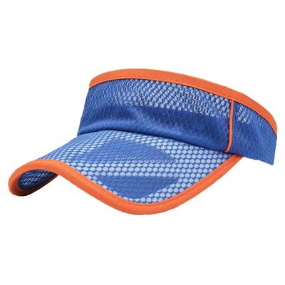 Visor Sun Visor Plain Logo Hat Lightweight Quick Drying Running Long Brim Cap CA525 [White Fang] Women's (Blue)