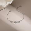 New Diamond-encrusted Exquisite and Compact Titanium Steel Bracelet Fashionable Light Luxury High-end Stainless Steel Non-fading Jewelry Women