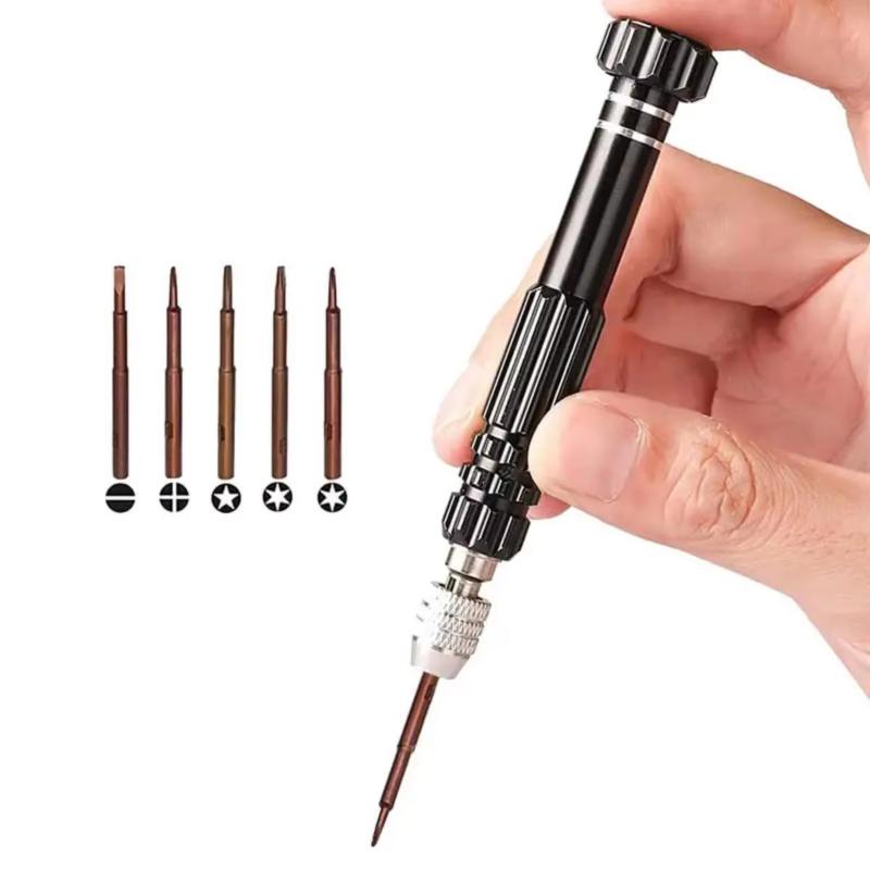 1 Set 5 In 1 Multifunctional Small Screwdriver Kit Repair Tool For Eyeglass Sunglasses Electronics Cellphone Jewelry And More