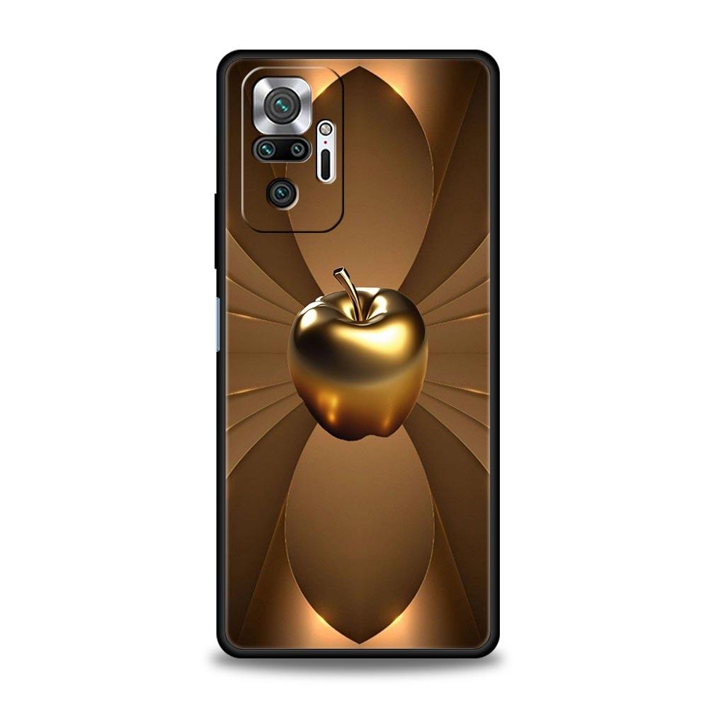 Happy Black Apple Phone Case Cover for Redmi 14C 10C Note 15 14 13 12 10 11 K40 Pro Plus 5G Shockproof Soft TPU Shell Funda Bag