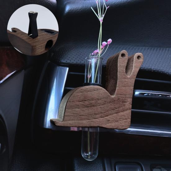 Car Air Outlet Decoration Artistic Flower Arranger Holder Universal Simple Installation Tube Vases with Magnet Stand Auto Interior Decor Accessory