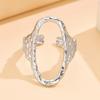 European Retro Geometric Hammered Stainless Steel Open Ring Women's Gold-Plated Adjustable Titanium Jewelry
