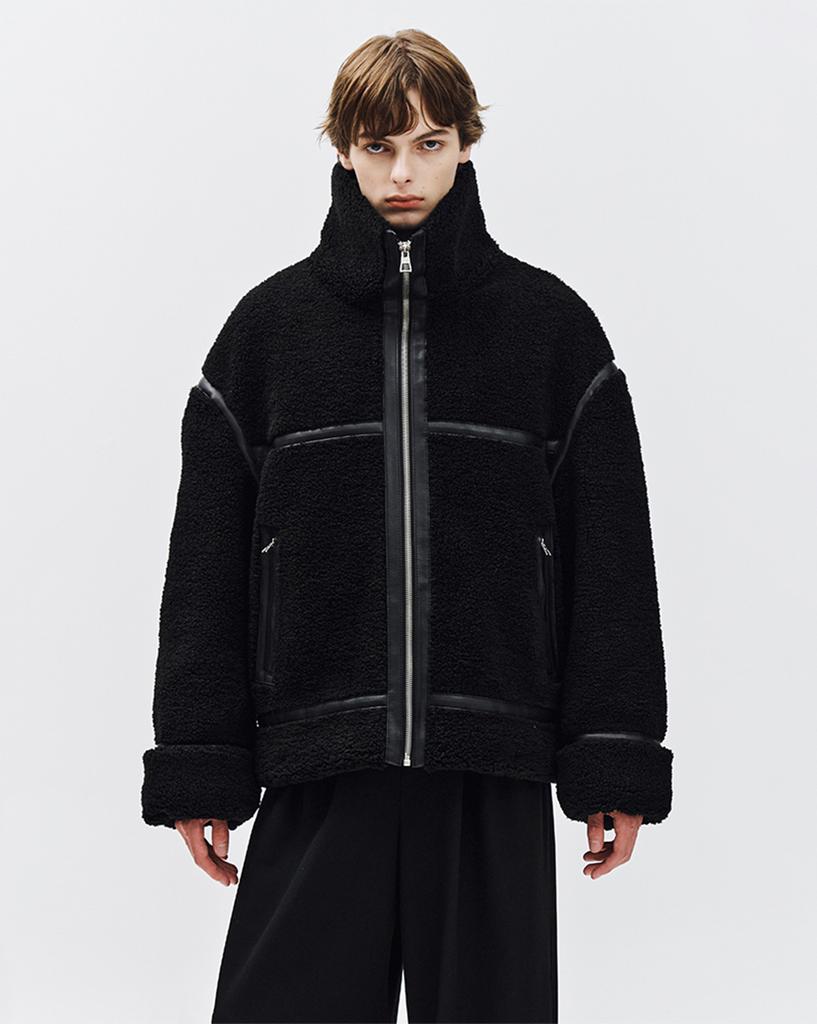 Ziosongzio High-Neck Shearling Jumper Black Zh6Mu614Bk