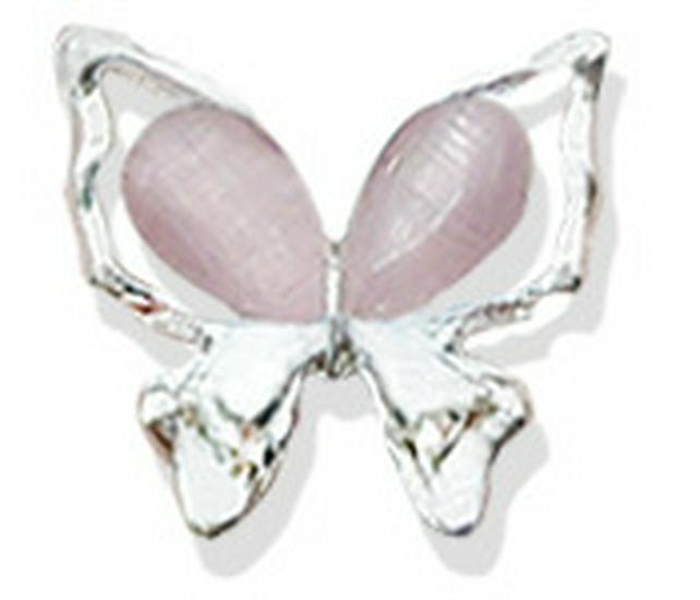 Luxury 3D Silver Cat Eye Butterfly Nail Art Rhinestones