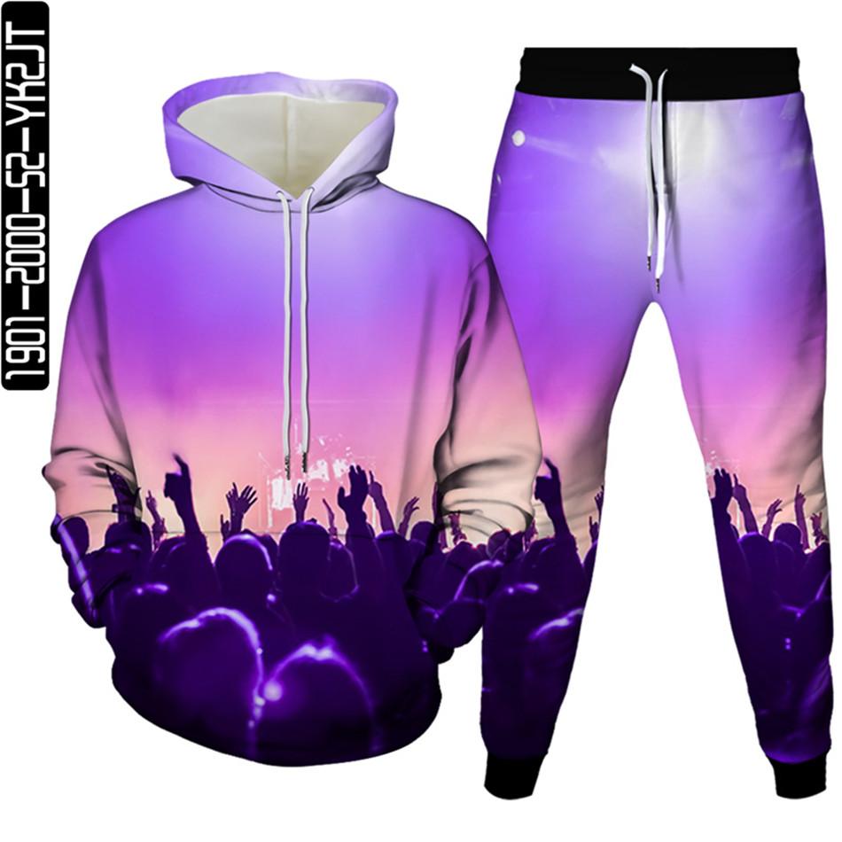 Musical Note 3D Druck Männer Trainingsanzug 2 Pcs Sets Herbst Frühling Hoody Sweatshirt + Lange Hosen Sport Weibliche Mode Kleidung anzug S-6XL