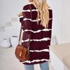 Womens Tops Loose V-neck Contrast Color Split Loose Long Sleeve T-shirt Women's Tops