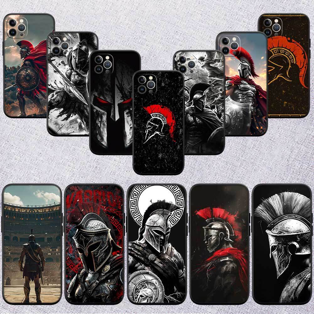 Spartan Warrior Shockproof Phone Case for iPhone 6 6s 7 8 11 12 13 14 15 16 17 16E XS Pro Max XR X SE Air