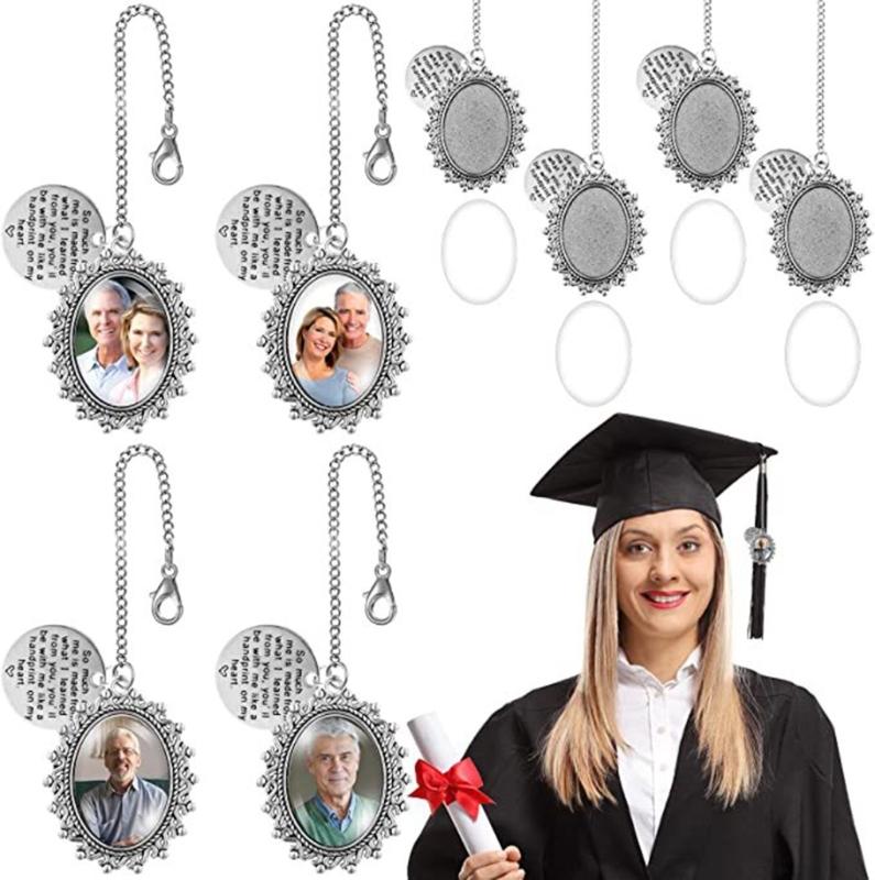 Graduation Cap Charm Tassel Personalized Photo Charm DIY Memorial Photo Chain Pendant for Ceremony Picture Decoration