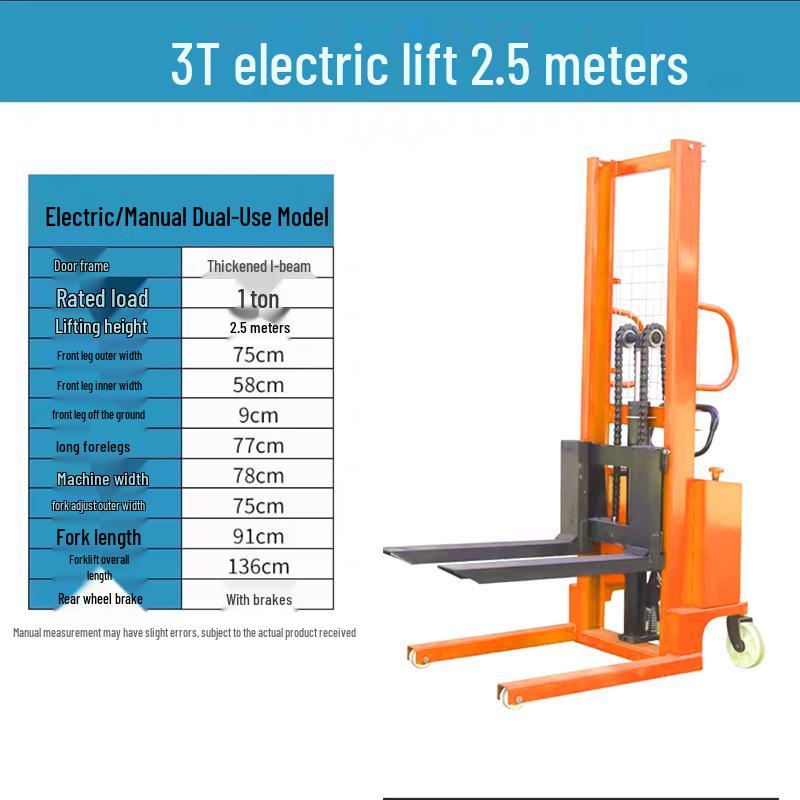 Manual and Electric Hydraulic Stacker: 1-2 Ton Capacity Forklift & Lifting Truck