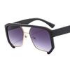 New Arrivals 2024 Unisex Square Frame Tinted Carbon Fiber Custom Bulk Female Oversize Women Vintage Double Bridge Sunglasses