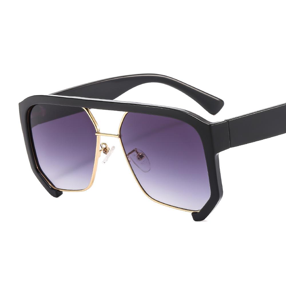 New Arrivals 2024 Unisex Square Frame Tinted Carbon Fiber Custom Bulk Female Oversize Women Vintage Double Bridge Sunglasses