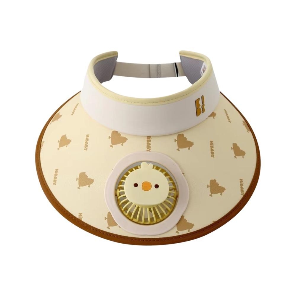 Cartoon Children Fan Hat Breathable Cooling Sunshade Hat Fashion Sunscreen Empty Top Hat Camping
