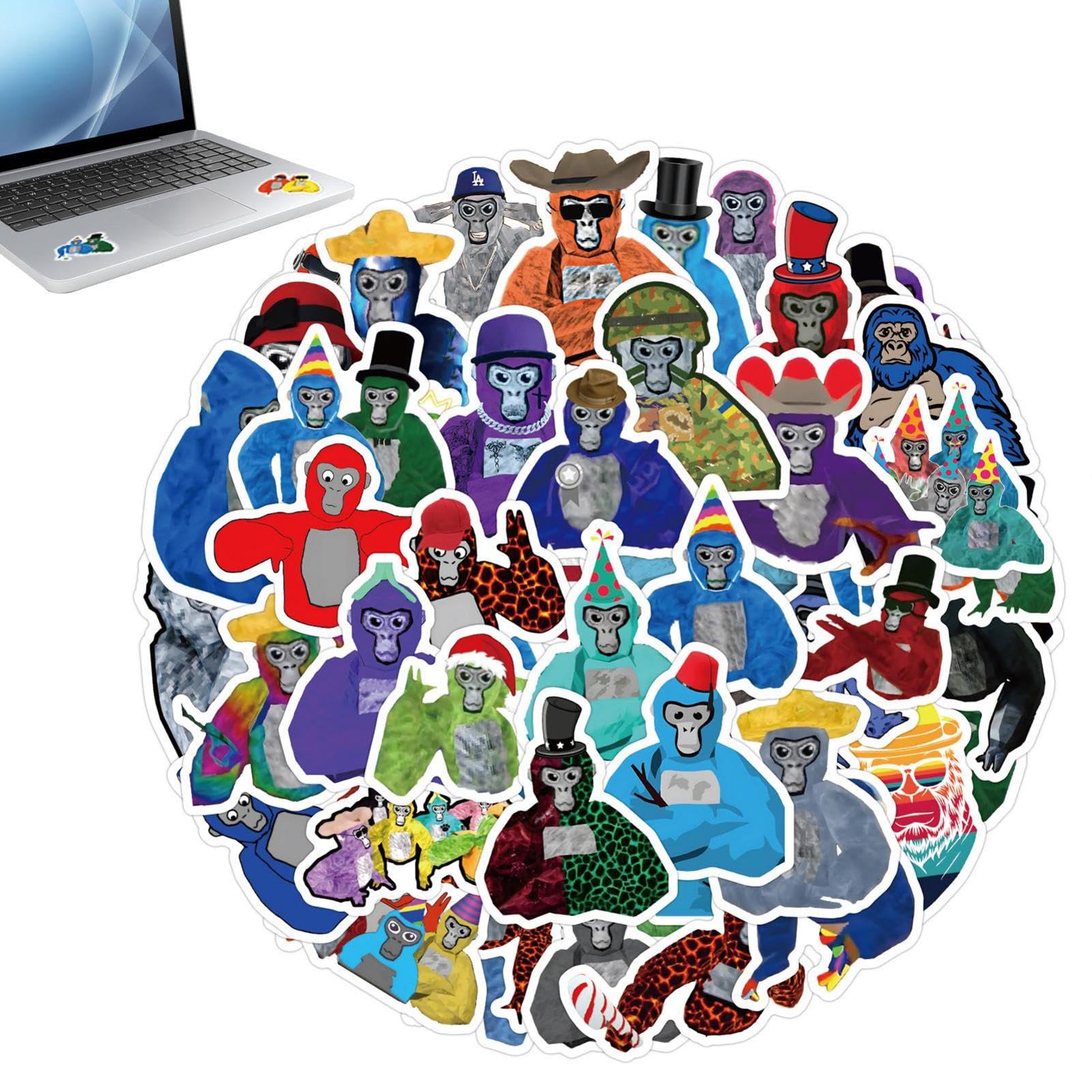 

Gorilla Stickers for Bottle | 60 Gorilla Tag Stickers Kids Adults Teenage Gorilla Please refer to the description