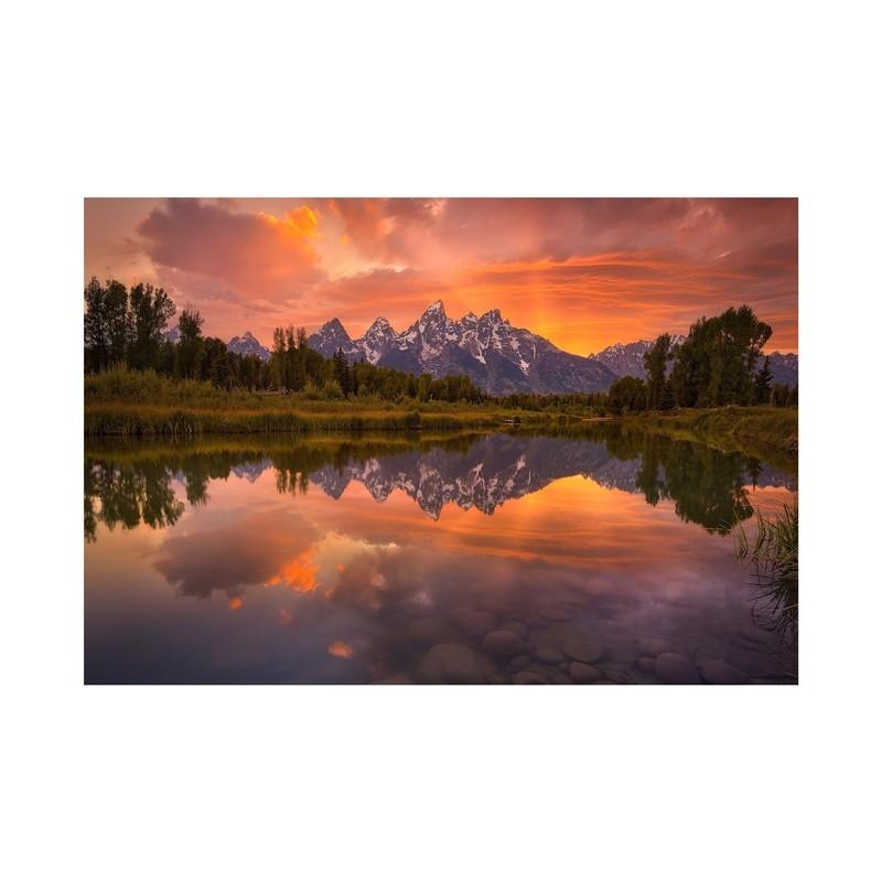 Spectacular Nature Wall Art Modern Print Featuring Aurora Waterfalls Mountains Serene Landscape Living Room Decor