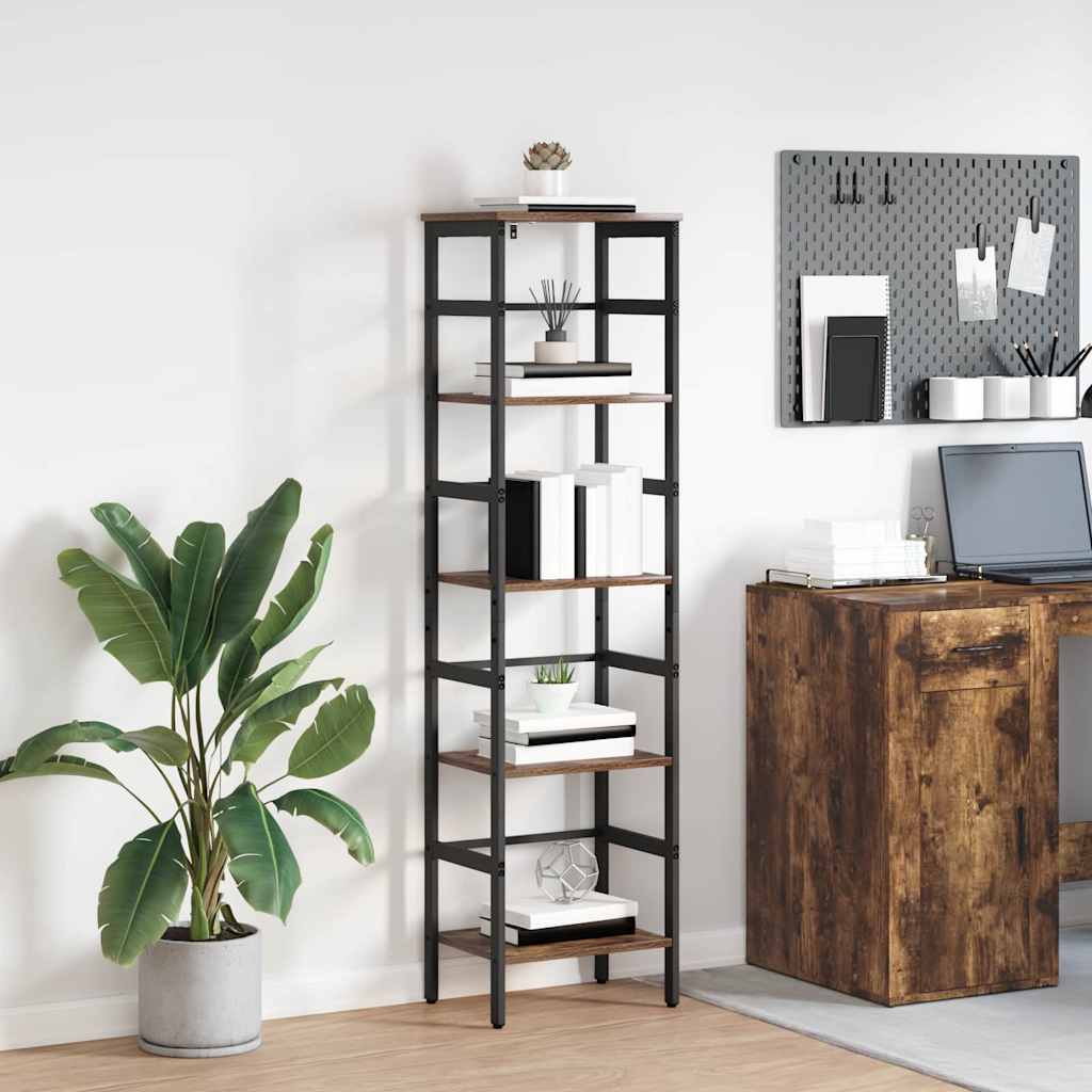 Bookshelf Smoked Oak 40 x 29.5 x 149 cm Particleboard