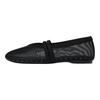 Zara Lightweight Vintage Minimalist Comfortable Double Strap Mesh Round Toe Ballet Flat Casual Shoes Women Flats Black 11532510-38
