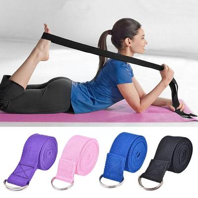 Yoga Kayışı Pamuklu Egzersiz Kayışları Ayarlanabilir D Tokası Yoga Germe Pilates için Esneklik Sağlar 1.8Mx3.8CM P8X2