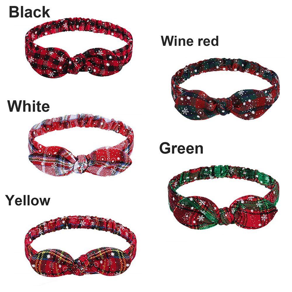 Decorations Navidad Decor Bowknot Snowflake Xmas Garland Christmas Grid Headband New Year Gift