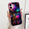 Y2K Glowing Hearts Jelly Double Layer Rose Red Mobile Phone Case for iPhone 17 16 15 14 13 12 11 Air Pro Max Plus Protective