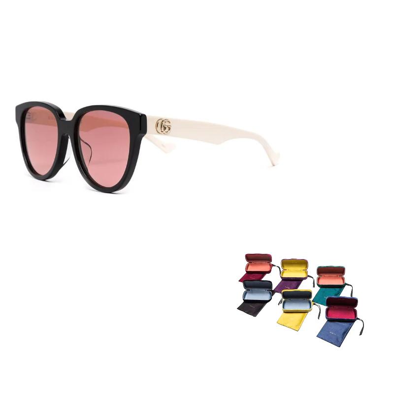 

GUCCI Vintage Literary Collection Trendy White Temples Orange Pink Lenses Plate Frame Oval Sunglasses Women s Model F