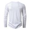 Men's Bamboo Cotton Henry Collar Men's Fashion Long Sleeve T-Shirt