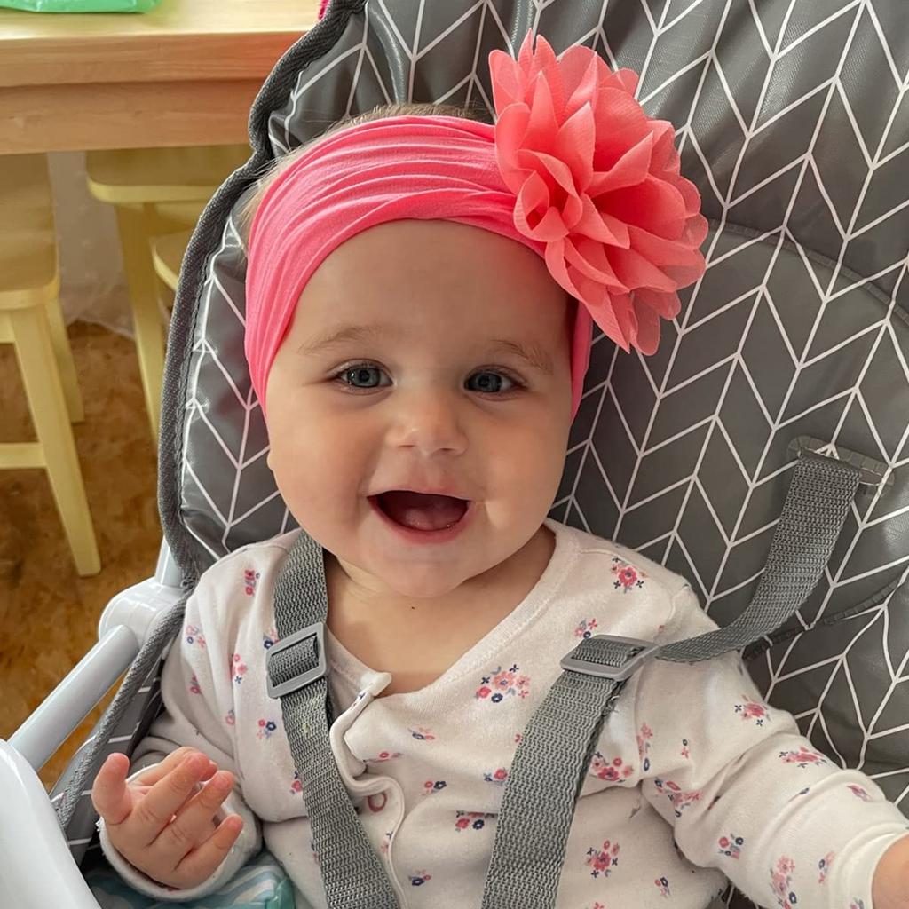 Chiffon Flower Baby Girls Headbands Soft Elastic Nylon Hairbands Baby Bows Hair Accessories for Baby Girls Newborns Infants