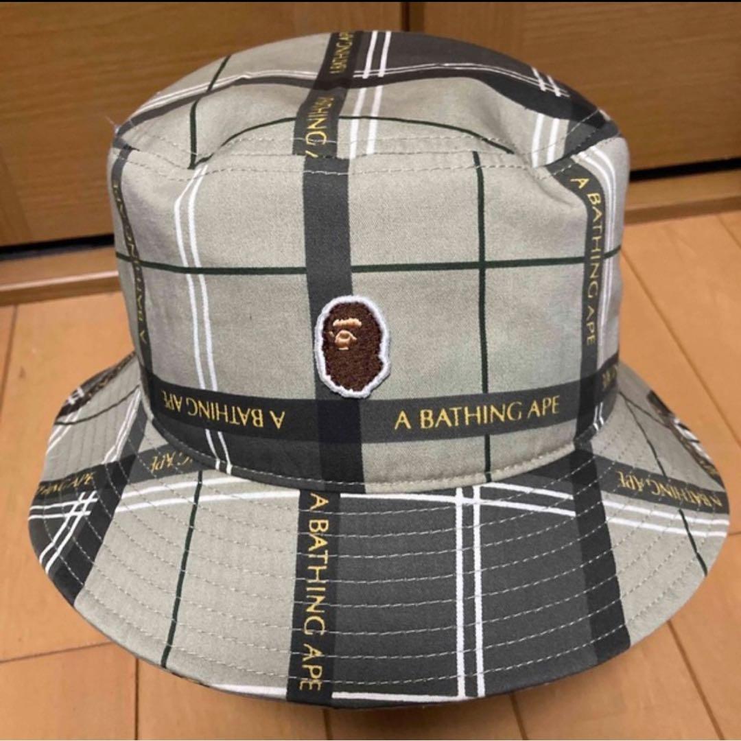Used A BATHING APE Bucket Hat Check Pattern Made in Japan