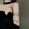 European & American Geometric Double-Layer Metal Bangle Bracelet: Exaggerated Design with Hollowed-Out Details
