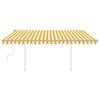 VidaXL Auvent manuel rétractable avec LED 4x3 m Jaune et blanc 3069943