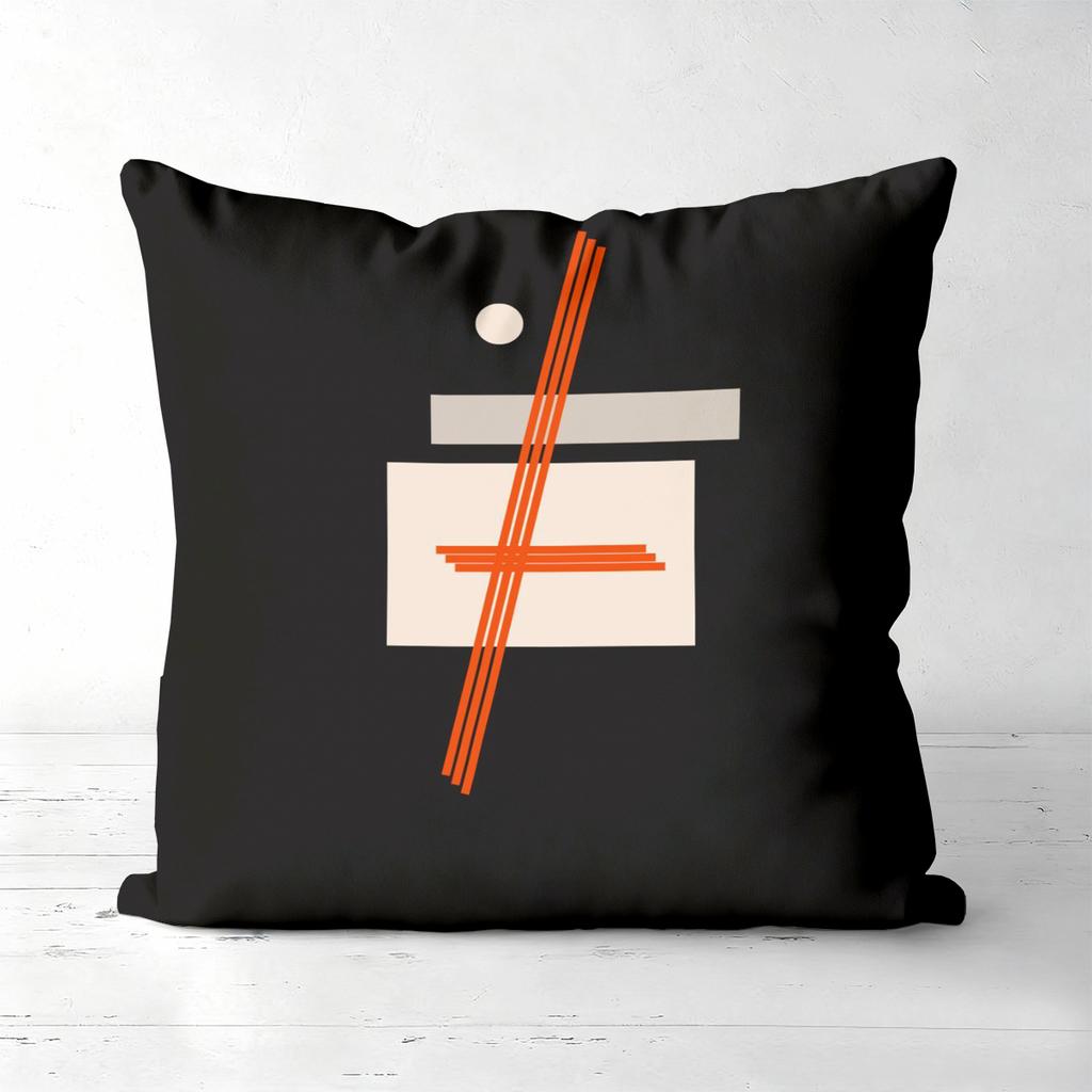 Modern Geometric Pattern Black Throw Pillow Covers Polyester Pillowcase, Sofa Decorative Cushion Cov Headboard Pillow