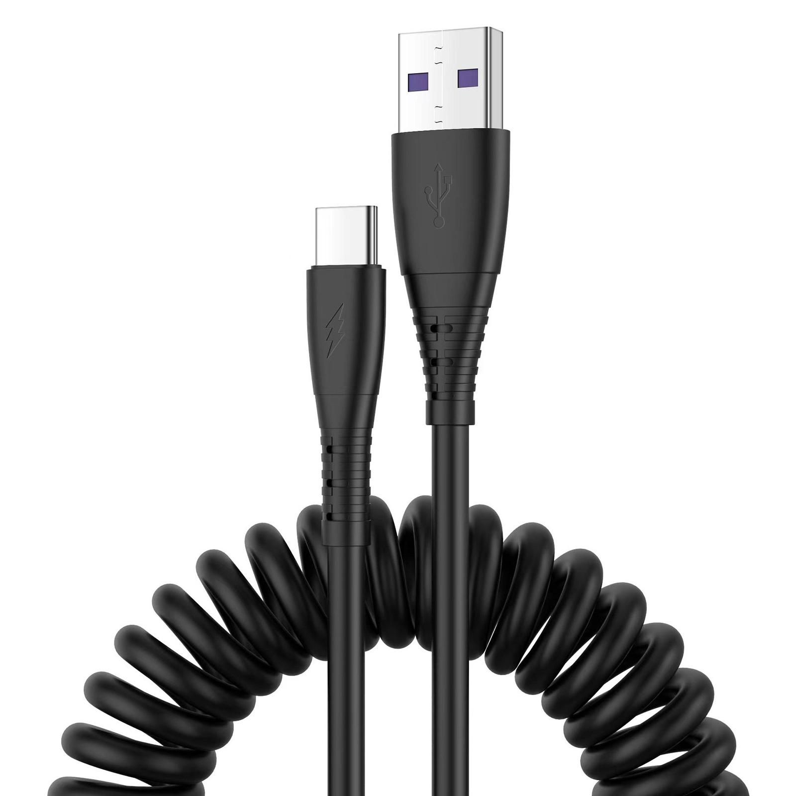 

USB Type-C Charging Cable Fast Charge Data Cord High Speed Charging and Data Transfer Retractable Support QC3.0 Fast