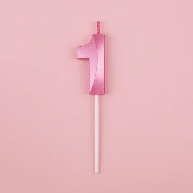 1pcs 0-9 Number Digital Candles Cake Decorations Romantic Blue Pink Candles Topper for Kids Happy Birthday Baby Shower Creative