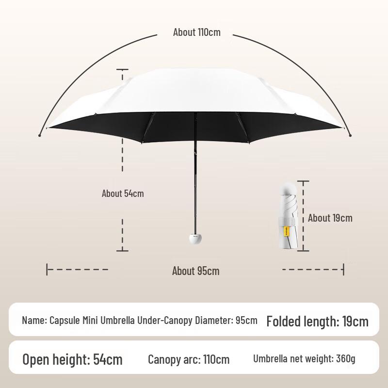 Little Demon Mini 5-Fold UV Protection Sun & Rain Umbrella