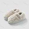 Fashion Couple's Cotton Slippers Winter Women Outdoor Non Slip Warm Plush Shoes Indoor Lightweight Comfortable Soft Sole Men Home Shoes