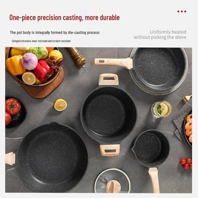 4-Piece Maifan Stone Non-Stick Cookware Set: Stylish, Multi-Functional for Steaming & Frying