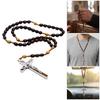 Houten Kruis Rozenkrans Ketting Handgemaakt Religieuze Sieraden Katholieke Accessoires Voor Spirituele Beoefening