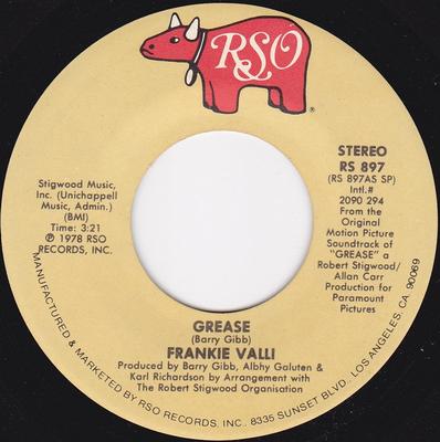 7inch Record FRANKIE VALLI / GARY BROWN (2) - Grease RS897 RSO 1978 US Dance & Electronica Used