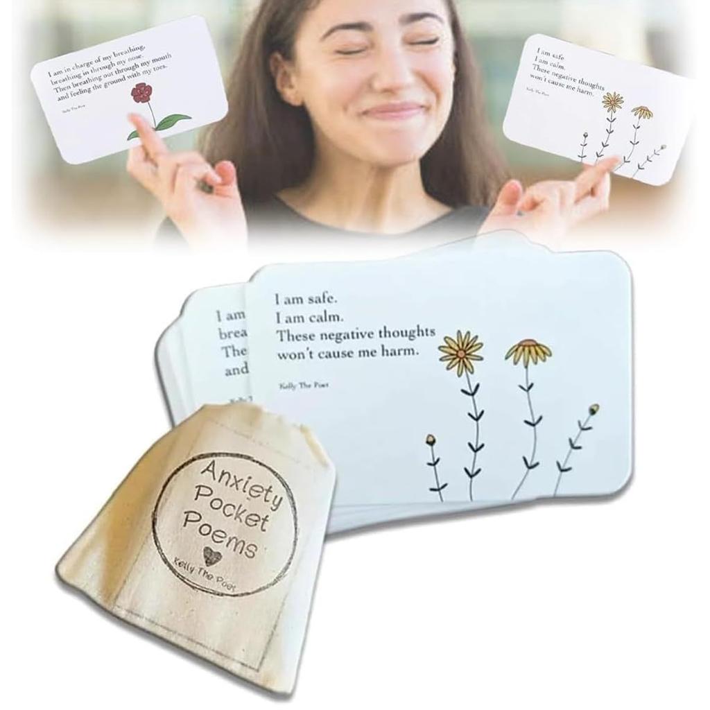 Non-Toxic Anxiety Relief Pocket Card Anxiety Affirmations Card Pack Mental Health Gifts Support Mental Thank You Cards Of Soothing Words