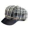Xiaoxiang Style Beret Women's Autumn and Winter Retro Plaid Duck Bill Octagonal British Versatile Newsboy Hat