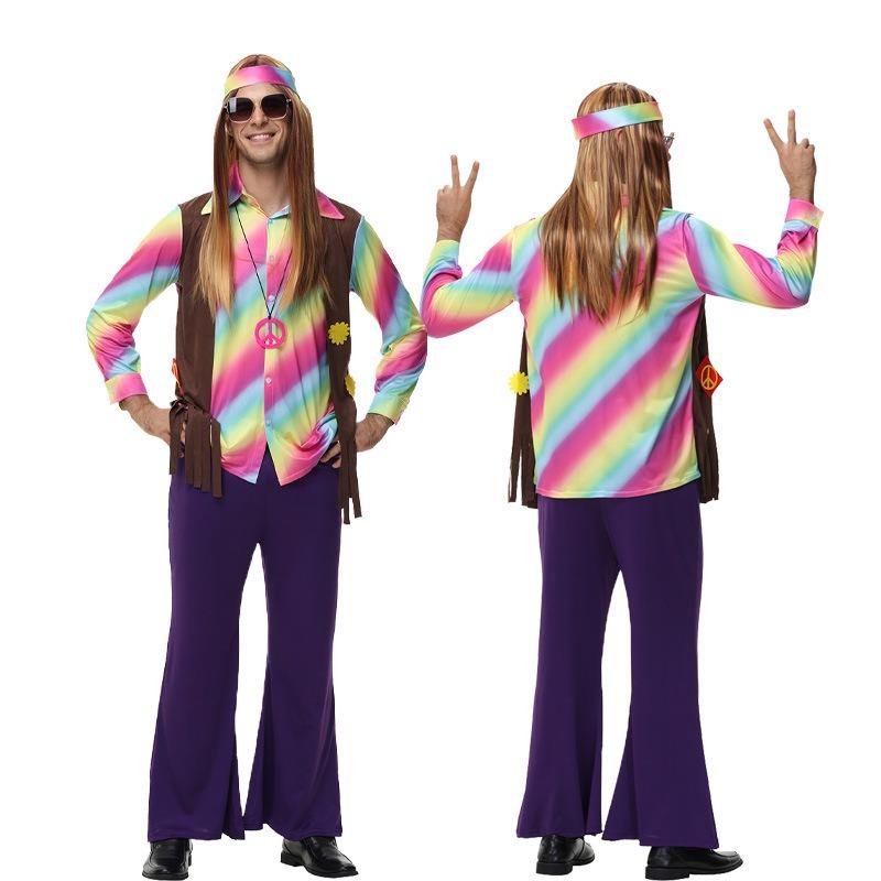 New Vintage Disco Hippie Adult Hip Hop Party Stage Suit