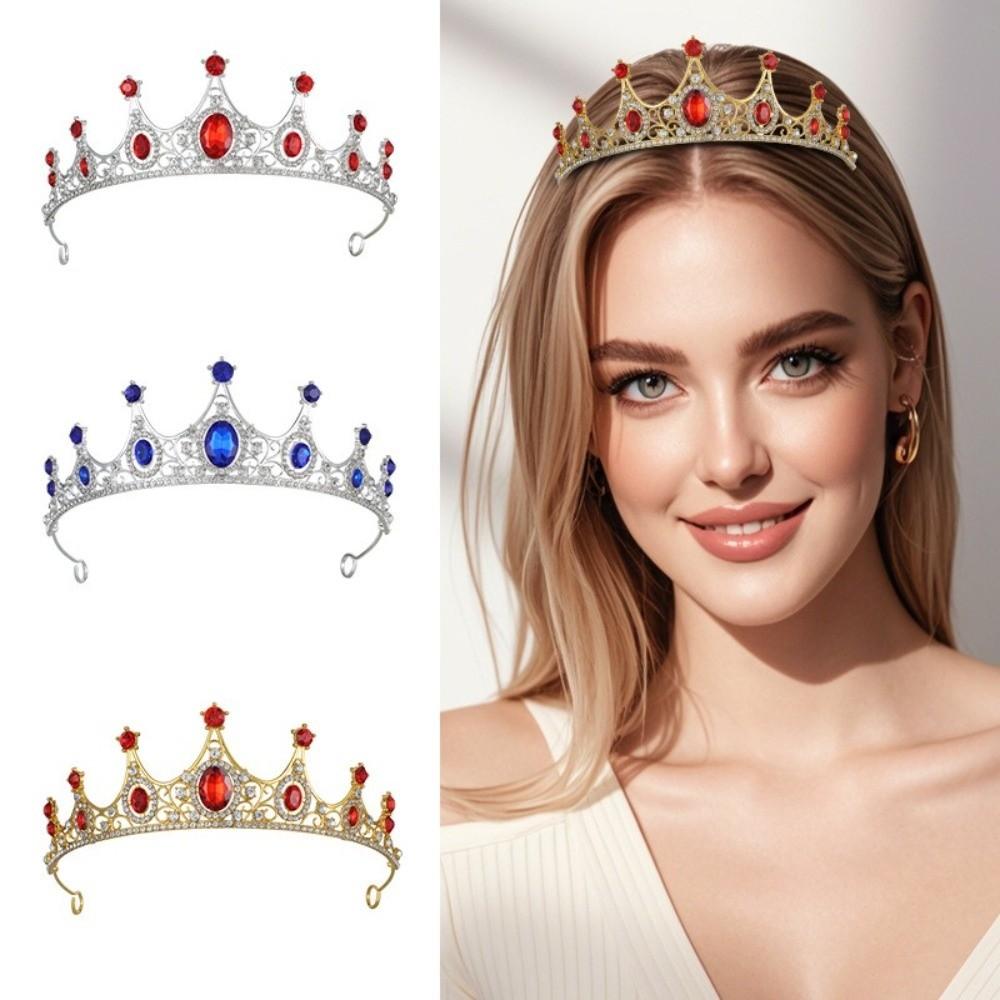 Rhinestone Queen Princess Crown Baroque AB Crystal Headwear Bridal Tiara Headband  Birthday Gift