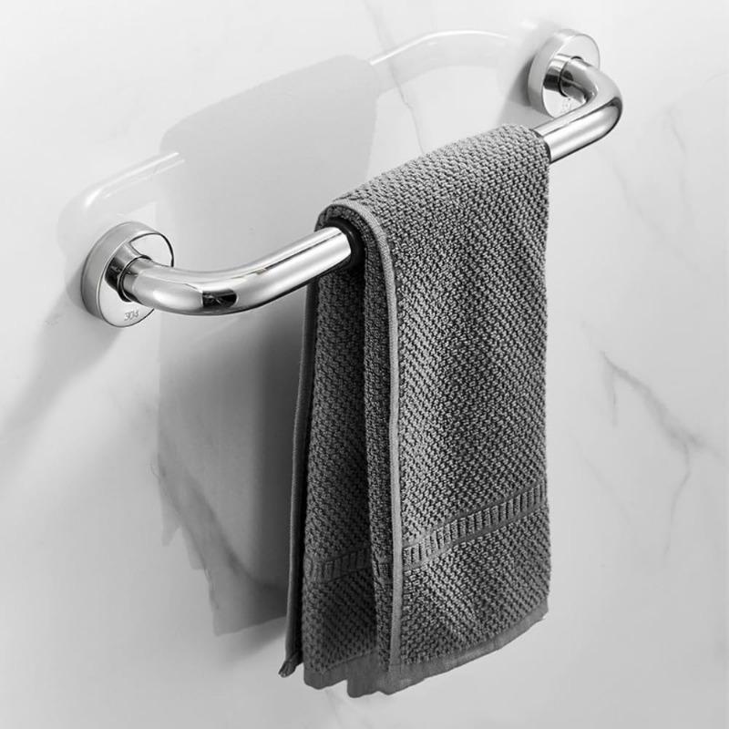 Shower Handle for Seniors, Bathroom Safety Grab Bar, 2 Piece 13.77 Inch Stainless Steel Non-Slip Shower Safety Grab Bar with Silicone Handle