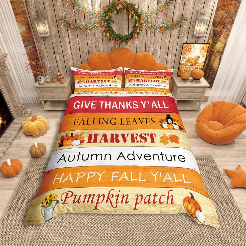 Comforter Homewish Autumn Pumpkin Thanksgiving Day For Teens Bedding Setbotanical Plants Comforter Set
