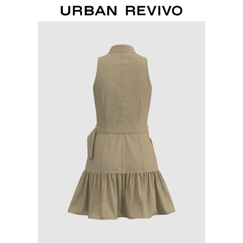 

UR Women s Retro Casual Belted A-line Sleeveless Dress M