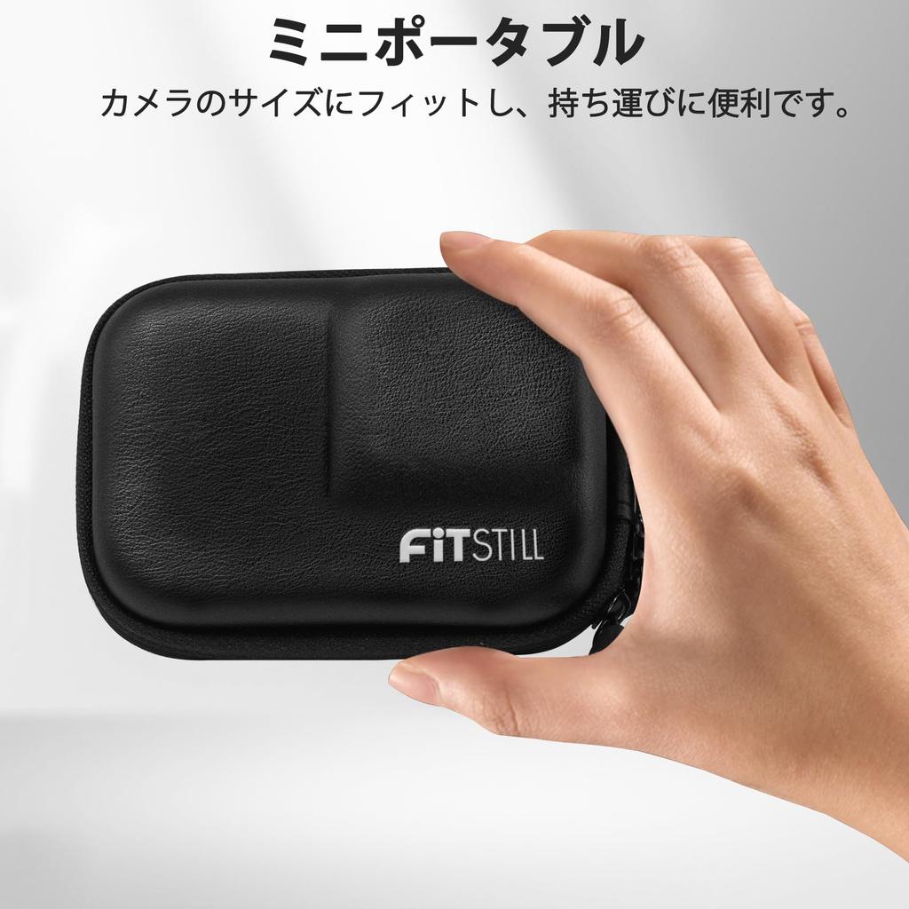 FitStill Black Mini Camera Bag for DJI Action 5 and Double Zipper Design Allows for Direct Attachment of Selfie Sticks and Fits DJI 5 Cases with