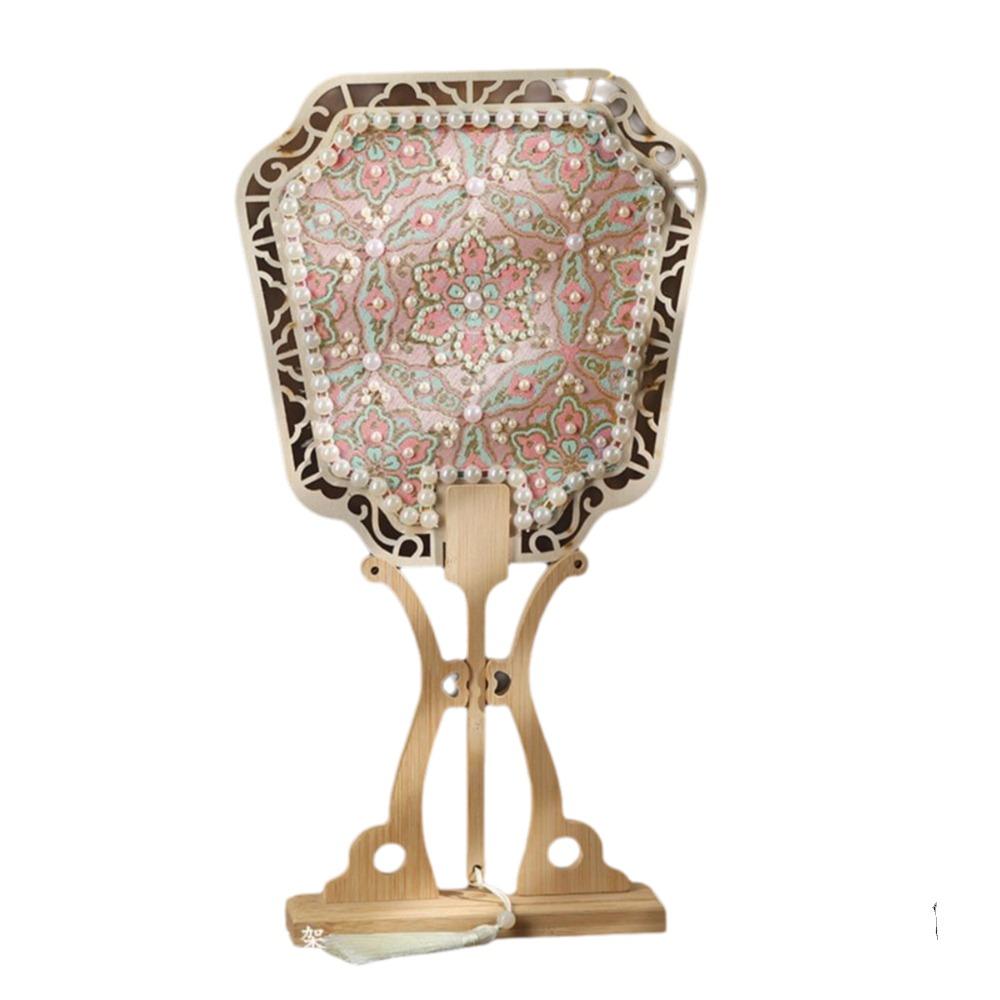 Chinese Style Handheld Fan Vintage Handmade Ancient Style Fan DIY Material Pack with Tassel Embroidery Fan Dance Performance