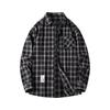 Men's Spring Plaid Trendy Fashion Loose Drop Shoulder Stand Collar Long Sleeve Shirt