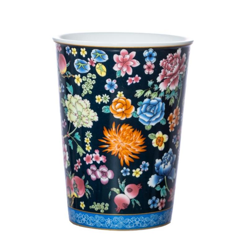 

300ml Creative Floral Patterned Ceramic Cup Home Wine Mug Bar Personalized Cocktail MugVintage Chinese Tea Cup Home Water Mug 300ml