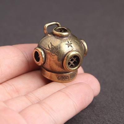 Brass 1PC Knife Bead Submarine Diving Helmet Survival Bracelet Buckle Key Chain EDC Decorative Accessories