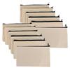 Ideamall Plain Canvas Zippered Pouches, 12cm X 21cm, Set of 12 (Beige)